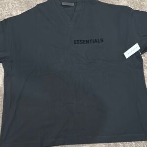 Essentials Charcoal V-Neck Tee